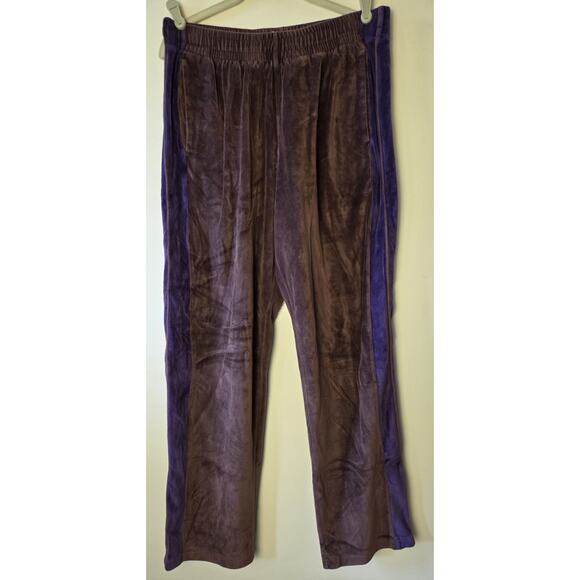 Levis Gold Tab Velour Track Pants Brown Purple Stripe Mens Size L Cozy Soft - Picture 1 of 12
